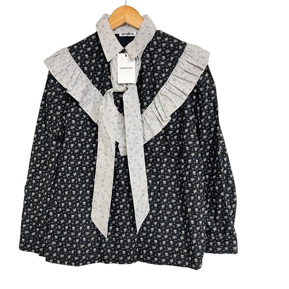 New Batsheva Carol Ruffle Blouse Top